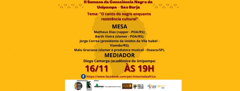 Unipampa São Borja inicia hoje a 2ª Semana da Consciência Negra