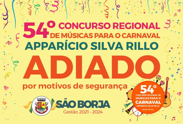 54º Concurso Regional de Músicas para o Carnaval Apparício Silva Rillo acontecerá em março